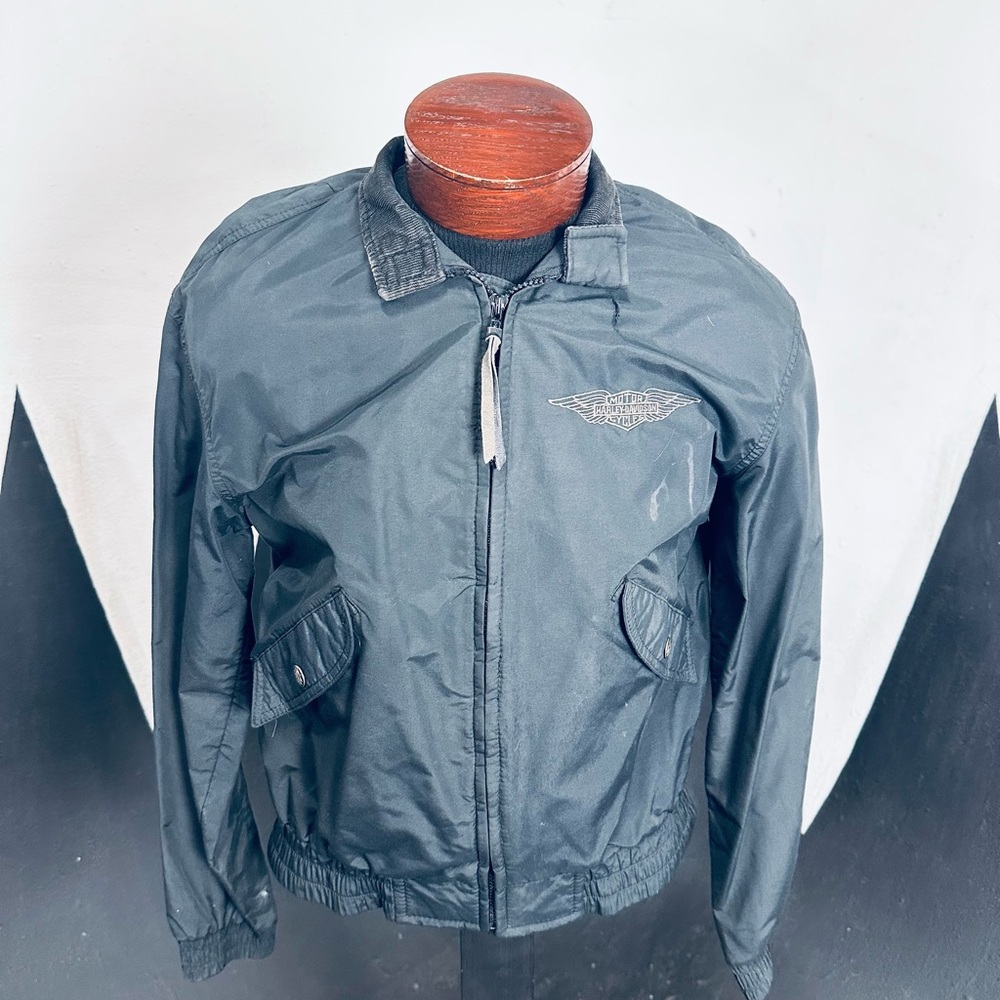 Vintage Harley-Davidson Men's Black Bomber Jacket